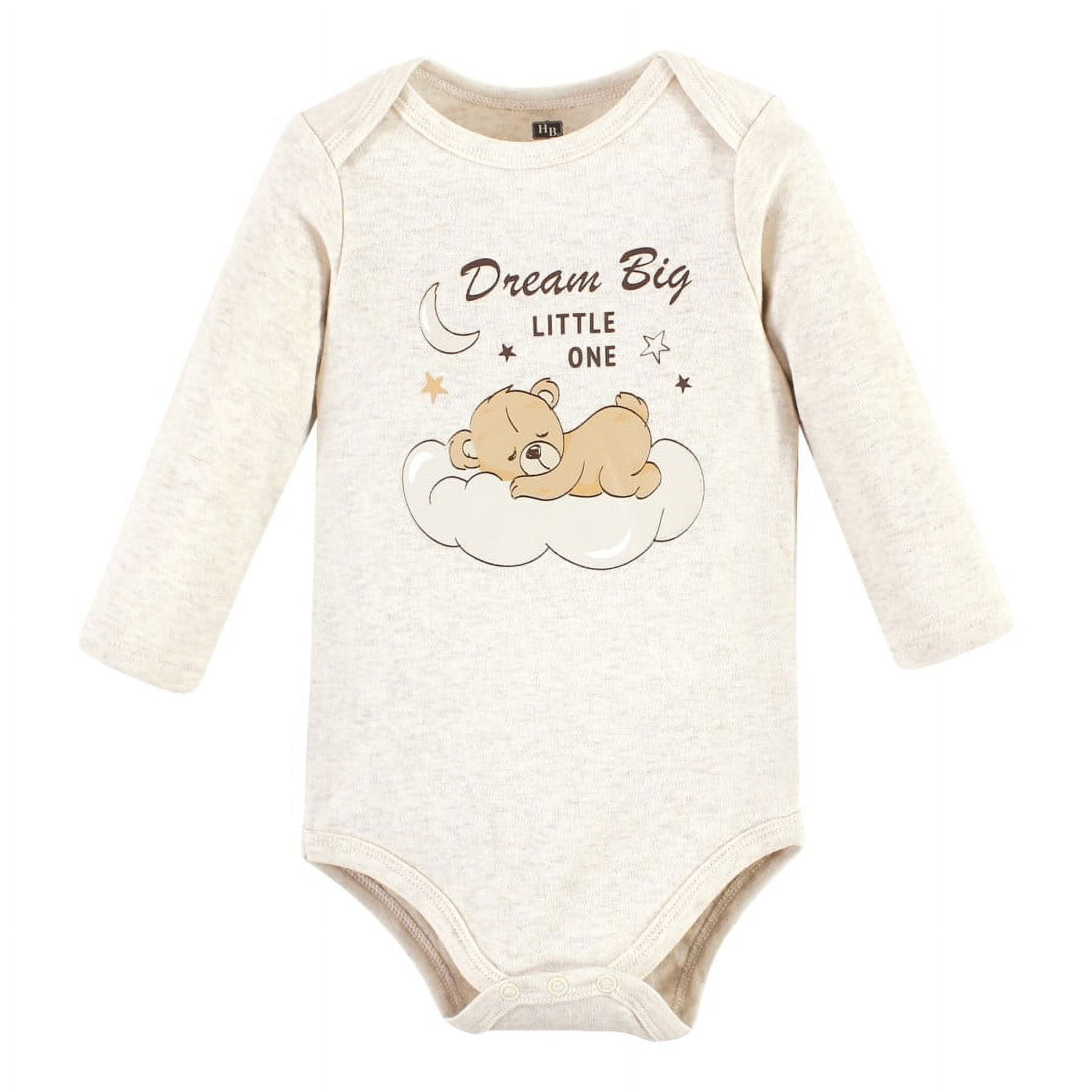 Hudson Baby Cotton Long-Sleeve Bodysuits, 3- Pack, Newborn- 24 Months