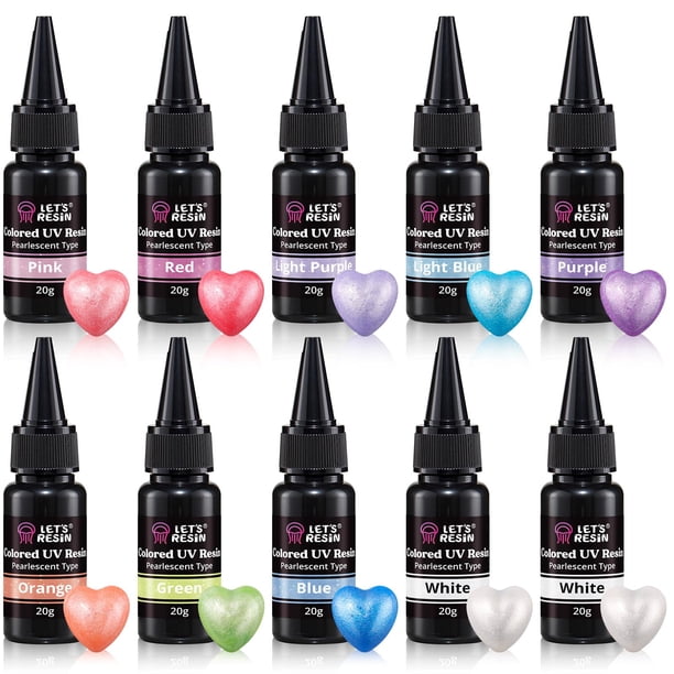 Resina UV Perlada LET'S RESIN 10 Colores 20g Cada Uno