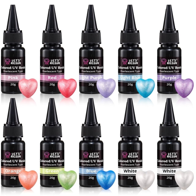 Resina UV Perlada LET'S RESIN 10 Colores 20g Cada Uno