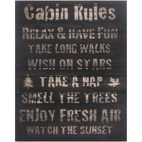 Lodge Art Cabin Rules Wall Decor