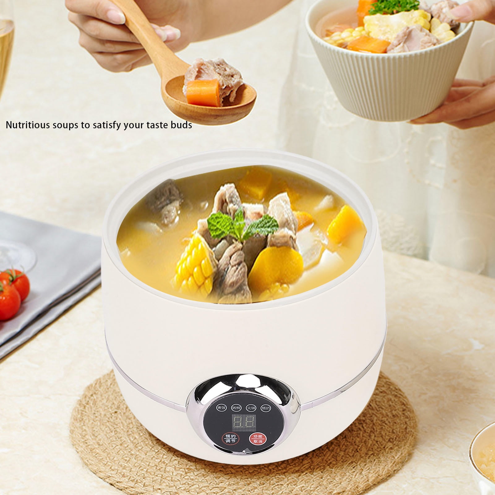 Suodoka 1.6L Mini Electric Rice Cooker – Multifunctional, Non‑Stick, 3‑D Heating, 12‑Hour Keep Warm, Portable & Safe