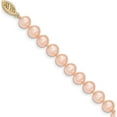 thumbnail image 2 of 14K Yellow Gold 7-8mm Pink Near Round Freshwater Cultured Pearl Necklace Made In Canada ppn070-20, 2 of 5