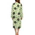 thumbnail image 2 of Yuyamidu Dachshund Womens Robes Lightweight Long Nightgown Green Leaf Bathrobe for Women Sexy Long Sleeves Sleepwear Pajamas Size L St. Patrick's Day Dressing Gown Robe for Girls, 2 of 7