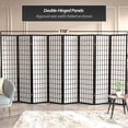 thumbnail image 5 of 6 ft. Tall Window Pane Shoji Screen - Black - 8 Panels, 5 of 7