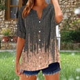 thumbnail image 3 of Otvok Womens Tops Dressy Casual Short Sleeve Tee Summer Spring V Neck Button T-shirt Ladies Tunic Blouses, 3 of 6