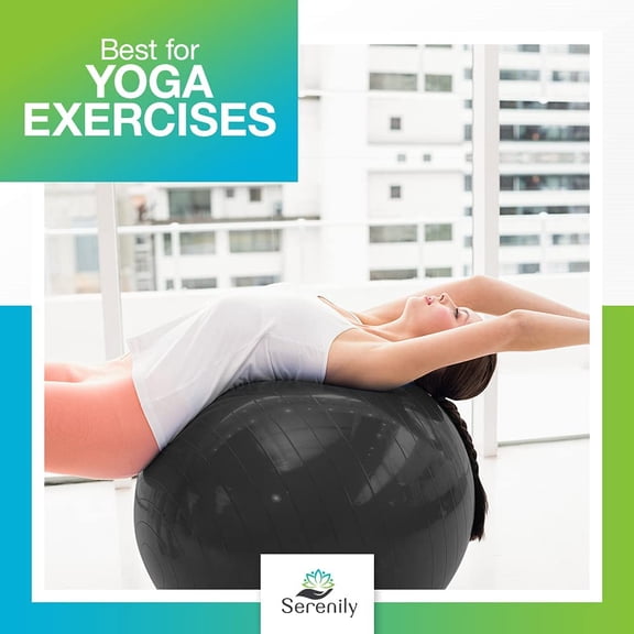 Serenily Yoga Ball (Black, Large)