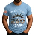 thumbnail image 3 of Havenx Men's Casual American 250th Anniversary T-Shirt American Flag Design Crew Neck Shirts Short Sleeve Graphic Tshirts Patriotic We the People 1776 Workout Top,Light Blue M, 3 of 5