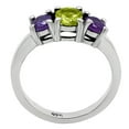 thumbnail image 5 of Natural Peridot & Amethyst 925 Sterling Silver Ring s.9 Jewelry DGR1122_A_9 R-1047, 5 of 7