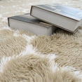 thumbnail image 3 of Pentantan Shag Area Rug, 8ft x 10ft Geometric Soft Fluffy Rugs for Living Room Bedroom Indoor Carpet, Camel & White, 3 of 7