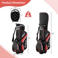 thumbnail image 3 of Gymax Golf Stand Bag Golf Club Bag w/ 14 Way Top Dividers & 6 Pockets & Carrying Handles Red, 3 of 7