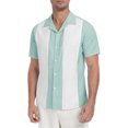 thumbnail image 6 of GIRUNS Men's Vintage Bowling Shirt Short Sleeve Button Up Summer Vacation Beach Shirt, 6 of 7
