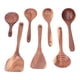 thumbnail image 1 of Juego de espátula de madera, cuchara, utensilios de cocina, espátula antiadherente para mezclar, cuchara con mango largo para cocinar, 7 piezas, 1 of 15
