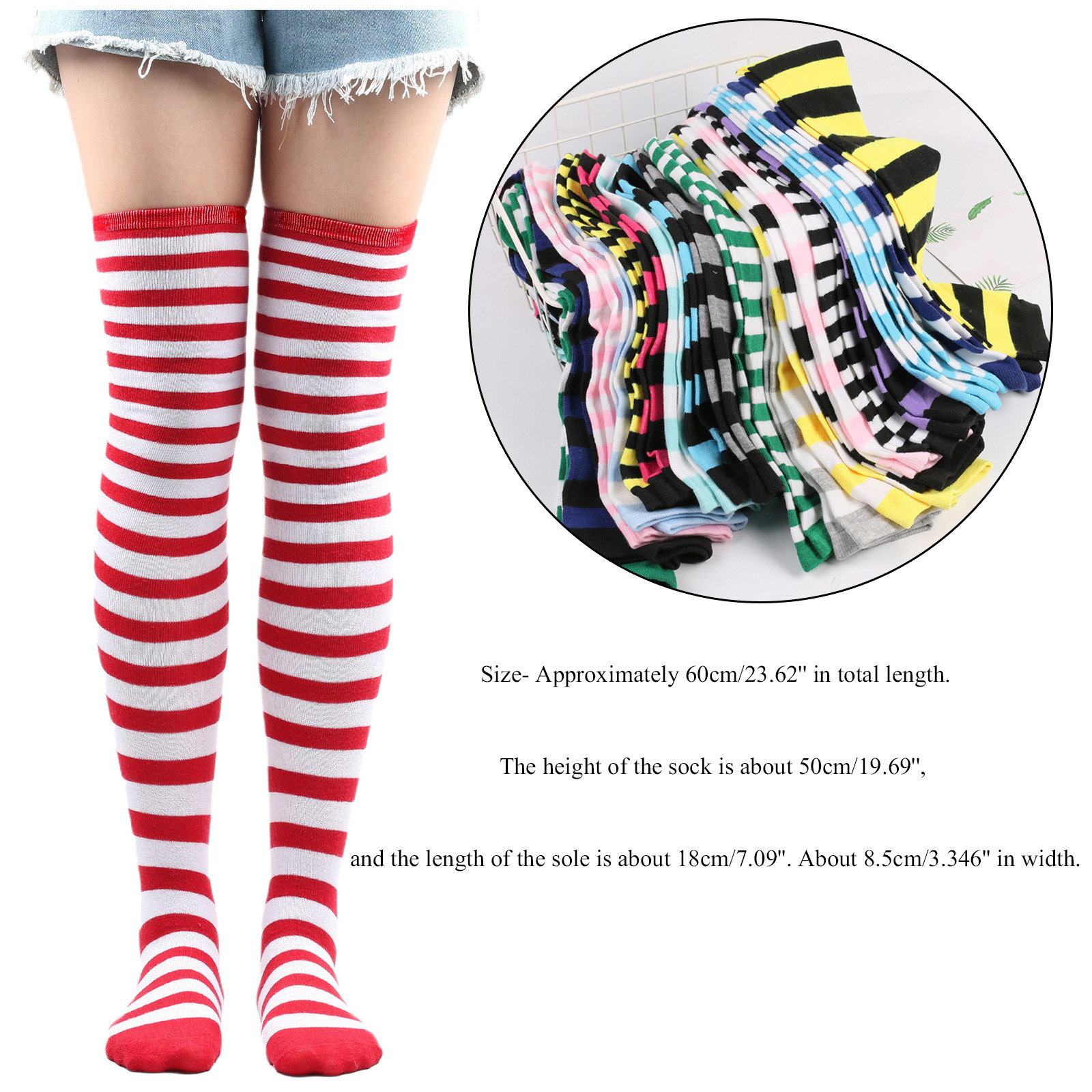 Blue Clothing Accessories, Polyester Long Socks, Christmas High Long ...