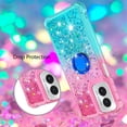 thumbnail image 5 of Gradient Quicksand Case for Motorola Moto G Play 4G (2024) with Ring Kickstand, Bling Sparkle Colorful Soft TPU Liquid Glitter Cover Case for Motorola Moto G Play 4G (2024) JB-Pink Green, 5 of 14