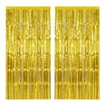 thumbnail image 3 of 2PCS Metallic Foil Fringe Curtains, 39.4" x 98.4" Tinsel Backdrop for Party Decorations, Wedding, Birthday, Photo Booth, Gold, 3 of 6