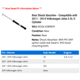 thumbnail image 2 of Rear Shock Absorber - Compatible with 2011 - 2014 Volkswagen Jetta 2.5L 5-Cylinder 2012 2013, 2 of 2