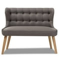 thumbnail image 3 of Baxton Studio Melody Tufted Wingback Loveseat in Gray and Light Brown, 3 of 9