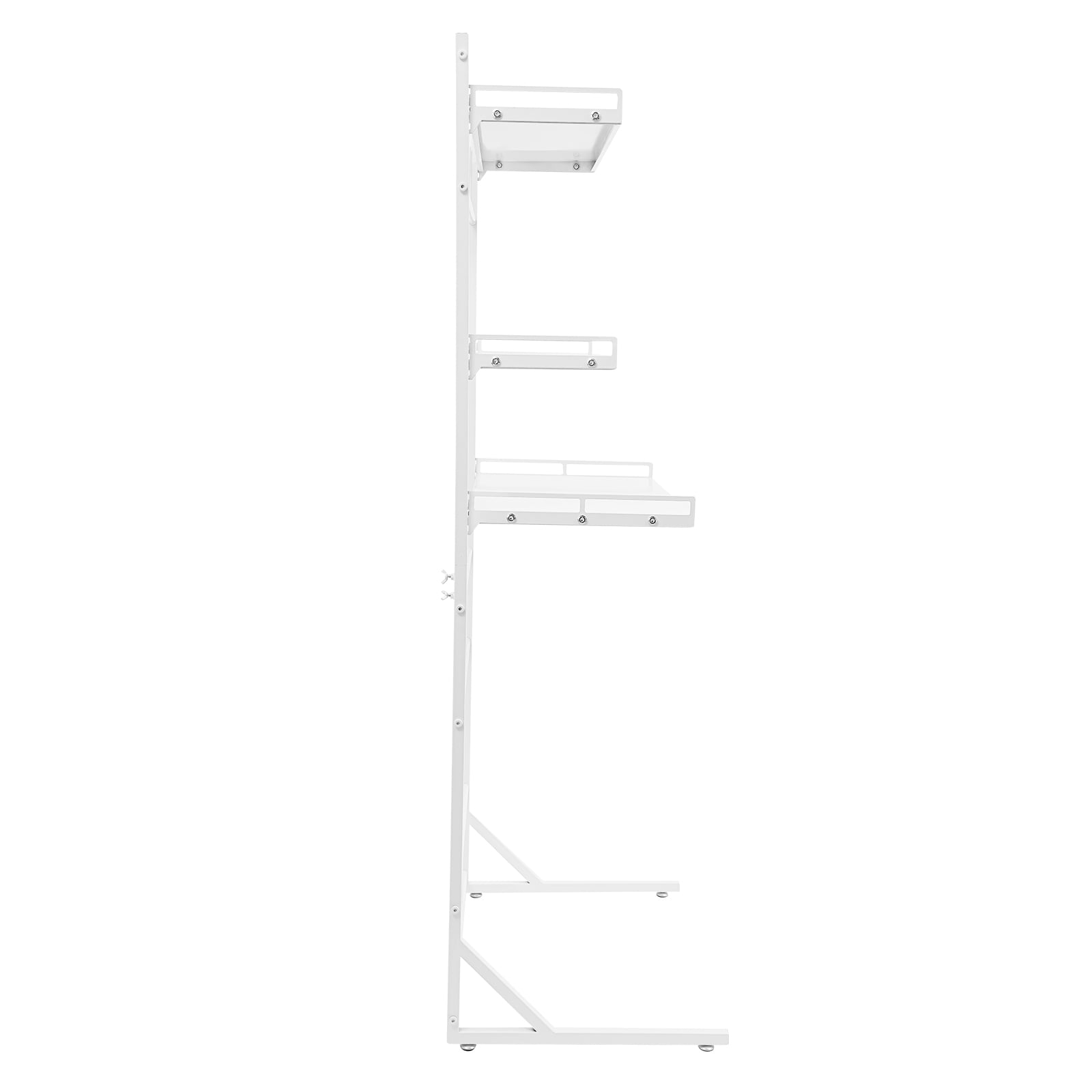 White Steel 68*46.5*88.5-161.5cm Upper 3-Layer Storage Rack For Washing Machine Floor-Standing Storage Rack
