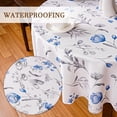 thumbnail image 2 of Blue Oval Tablecloth 60X84 Inch Green Floral Table Cloth Waterproof Spill-Proof & Oil-Proof Table Cover for Indoor Outdoor Party Decor, 2 of 6