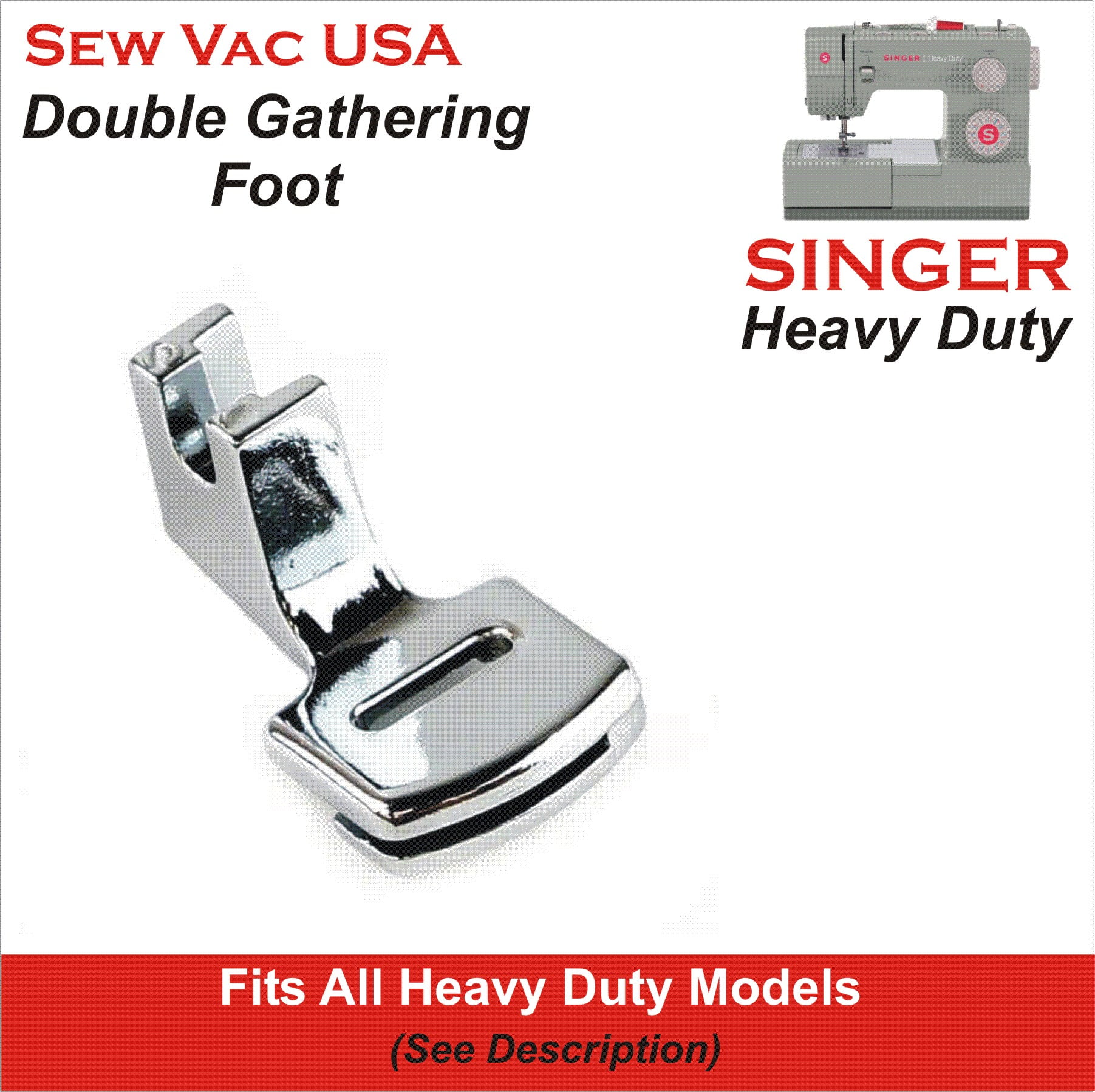 Double Gathering Foot For SINGER Heavy Duty Model 4423