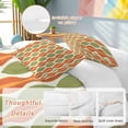 thumbnail image 2 of 3 Piece Orange Green Geometric Duvet Cover Set California King,Microfiber Comforter/Quilt Cover with Corner Ties and 2 Pillowcases,Abstract Moire Modern Vintage All Season Bedding with Zipper Closure, 2 of 8