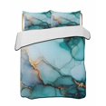 thumbnail image 2 of Marble Turquoise Gold Full Size Down Alternative Comforter, Lightweight Comforter Quilt Bedding Set with Pillow Shams Abstract Simple Geometric All Seasons Bed Comforter Duvet Insert 78"x90", 2 of 7