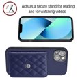 thumbnail image 4 of Wallet Case Compatible iPhone 14 Plus, Women Vegan PU Leather Phone case with RFID Blocking Card Holder Detachable Wrist Strap Shockproof Kickstand Phone Case for iPhone 14 Plus, Blue, 4 of 9