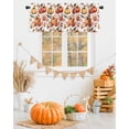 thumbnail image 2 of Fall Valances for Windows, Pumpkin Red Flower Sparrow Leaf Vintage Linen Rod Pocket Short Window Valance Curtains Holiday Window Treatment for Kitchen Living Room Bathroom, 60"x18", 2 of 6