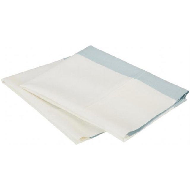 Taie d'Oreiller en Coton Riche de 600 Fils Bleu Clair Standard