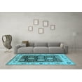 thumbnail image 3 of Ahgly Company Indoor Rectangle Oriental Light Blue Traditional Area Rugs, 7' x 9', 3 of 4