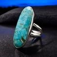 thumbnail image 4 of Blue Turquoise Ring Sterling 925 Silver Ring Statement Ring Daily Wear Ring Unique Gemstone Ring Antique Ring Ring for Anniversary ||Ali Baba Jewellery, 4 of 5