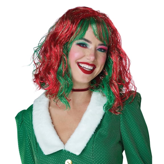 Shimmering Holiday Bob Adult Costume Wig | One Size Fits Most
