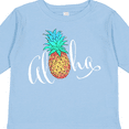 thumbnail image 4 of Inktastic Aloha in Cursive with Pineapple Rainbow Colors Boys or Girls Long Sleeve Toddler T-Shirt, 4 of 5