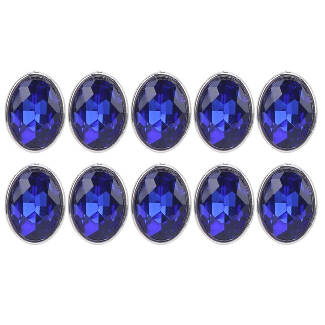 10 Pcs Claw Rhinestone 10x14mm Oval Clawless Edging Unhooked Clothes Bags Shoes Hats HandSewn Accessories(Blue )
