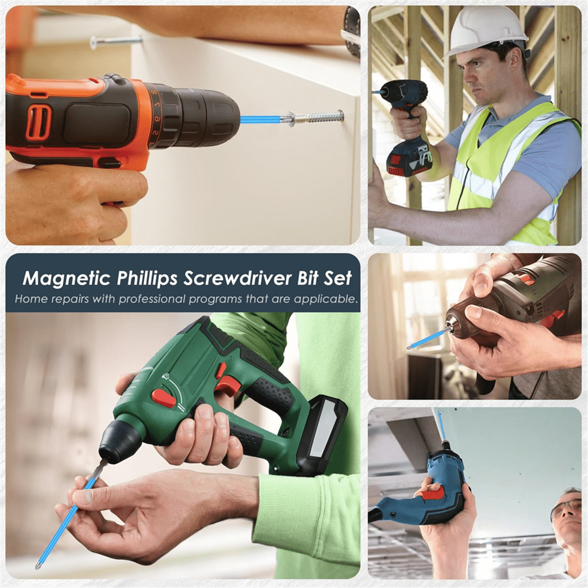 42Pcs Magnetic Screwdriver Bit Set,1/4 Inch Hex Shank Impact Driver Bit,1 Inch-6 Inch Length Steel Anti Slip Drill Bits