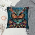 thumbnail image 2 of Shiartex Blue Owl Cartoon Throw Pillow Covers , Pillow Cases Decorative Square Pillowcases for Home Bed Sofa Living Room Farmhouse Outdoor, 2 of 5