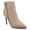 Taupe, variant on Womens Leyna Stiletto Heel Pointed Toe Zipper Detail Comfort Dress Booties, Widths Available