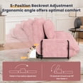 thumbnail image 5 of Centilab Convertible Folding Sofa Bed with 2 Pillows, 5 Position Adjustable Loveseat Sleeper Sofa with Armrest, Multi Functional Lounge Couch for Living Room Bedroom, Pink, 5 of 8