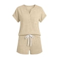 thumbnail image 6 of Favoffer Women Summer Sets Lightweight Breathable Cozy Relaxed Fit Solid Color Suits Portable Outfits for Beach Trip Vacation Daily, 6 of 8