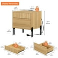 thumbnail image 3 of WAMPAT Contemporary Fluted Nightstand with USB Charging Port, Oak End Table with 2 Drawers for Home Decor in Bedrooms and Living Areas, 3 of 5