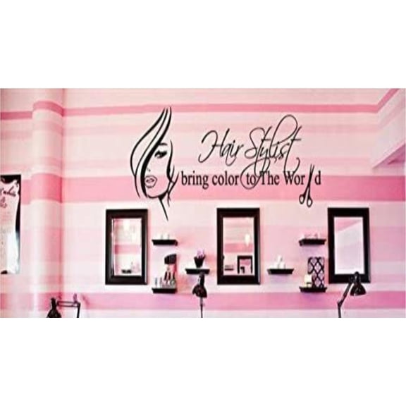 Wall Decal Vinyl Sticker Decals Decor Hair Salon Hairdresser Beauty Hair Stylist Bring Color to The World Bedroom Fashion Cosmetic