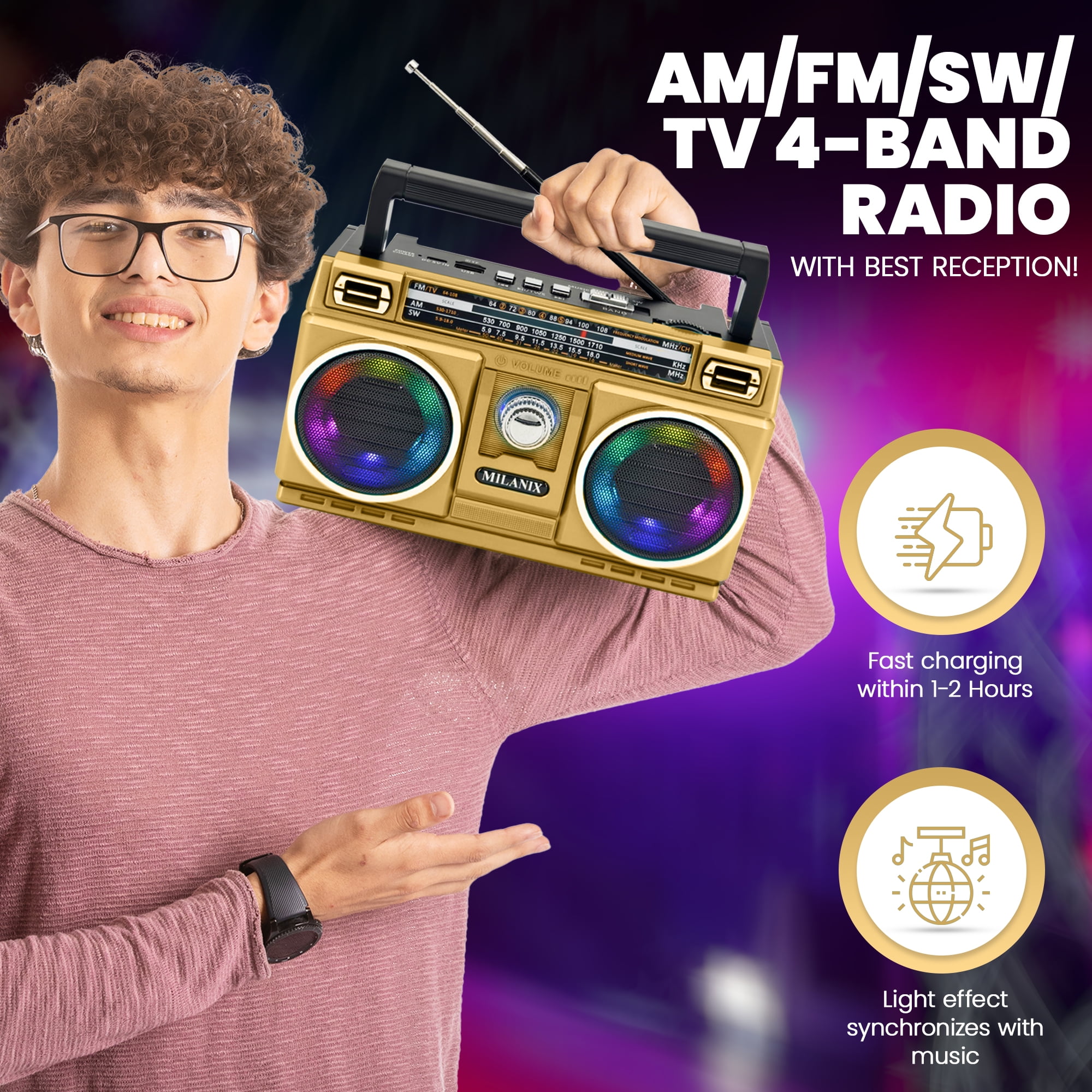 ISolar IS-810BTS Portable Multifunction Radio, 1200mAh Rechargeable Battery, Solar Powered With BT Speaker & LED Light : Ideal For Home Use, Enhancing Your Audio Experience - View #10