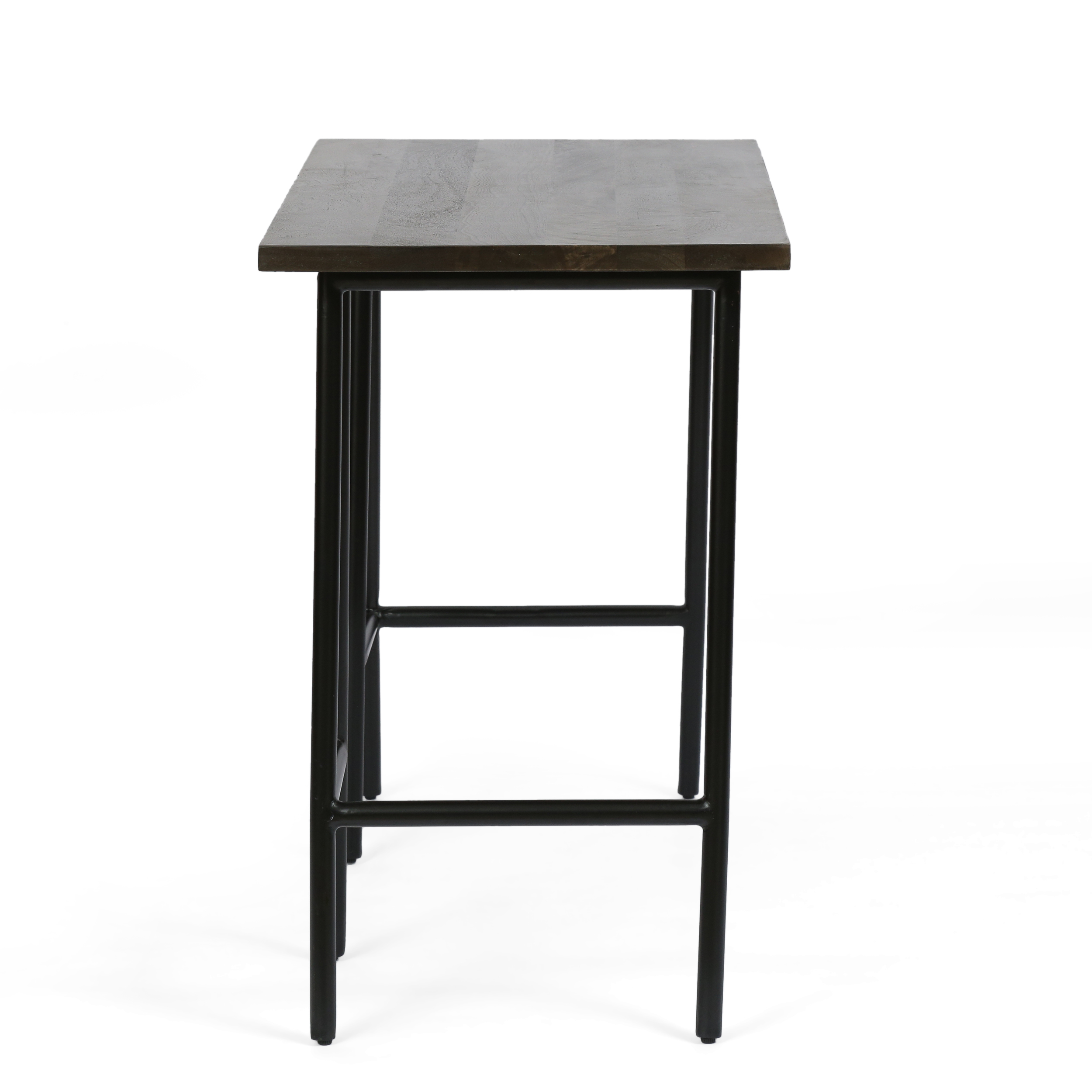 Noble House Medway Modern Industrial Handmade Mango Wood Console Table, Brown and Matte Black