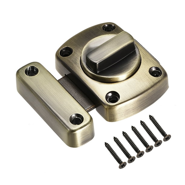 Rotate Bolt Latch, 1.5" Zinc Alloy Security Door Slide Lock (Bronze)
