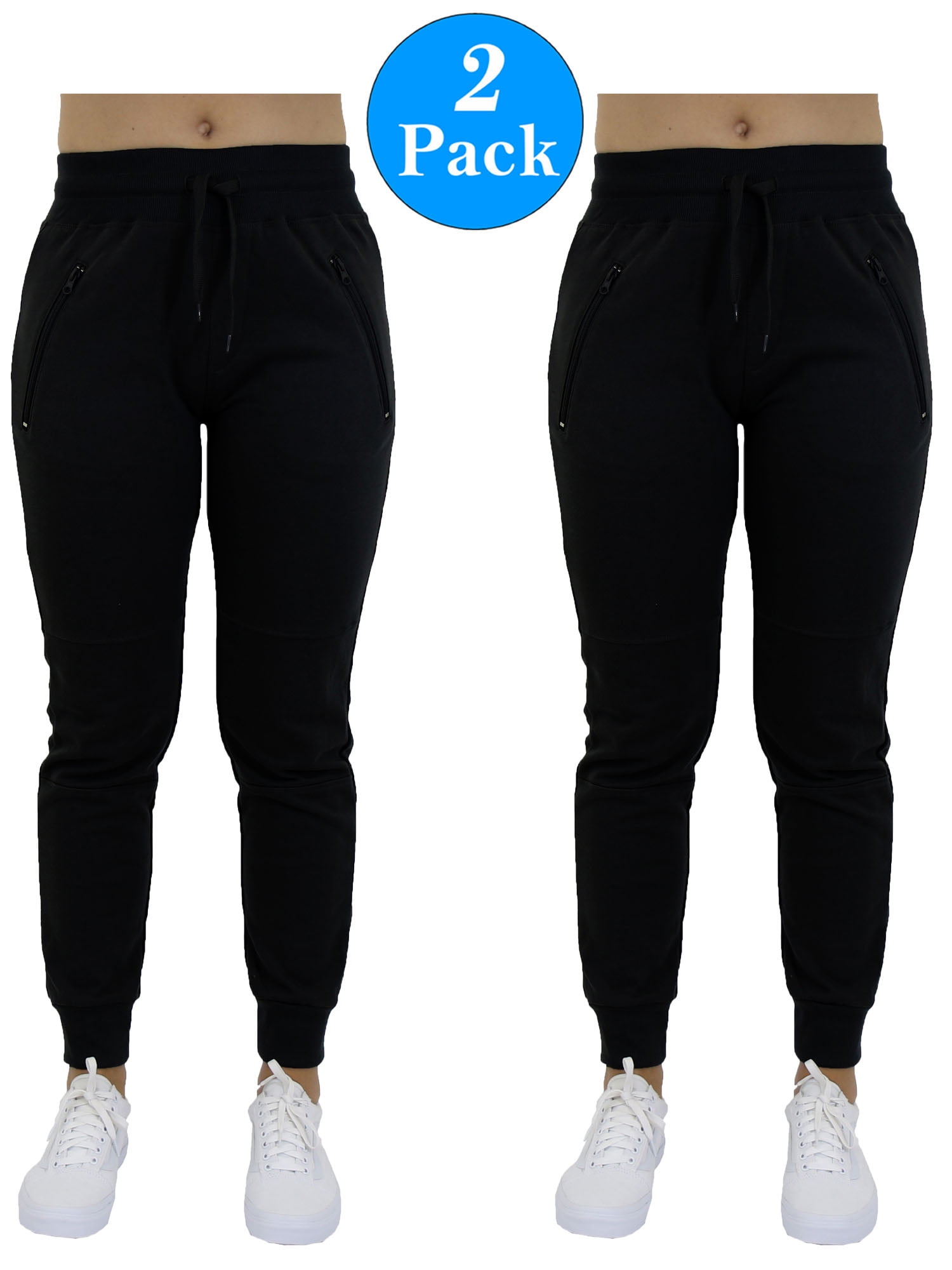 Women's Jogger Pants With Zipper Pockets (2Pack) Walmart Canada