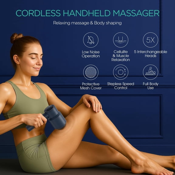 Handheld Cellulite Massager with 5 Heads for Body Sculpting and Muscle Relief