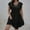 Black, variant on ITSAME Women's Smocked Plus Size Dress, Flutter Sleeve Solid Color X-Strap V Neck Summer Casual Flare Dresses Black 5XL