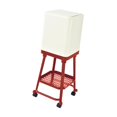 thumbnail image 2 of Fiocias Press Type Trash Can with Wheels Rolling Garbage Can High Foot Dustbin Household Red, 2 of 9