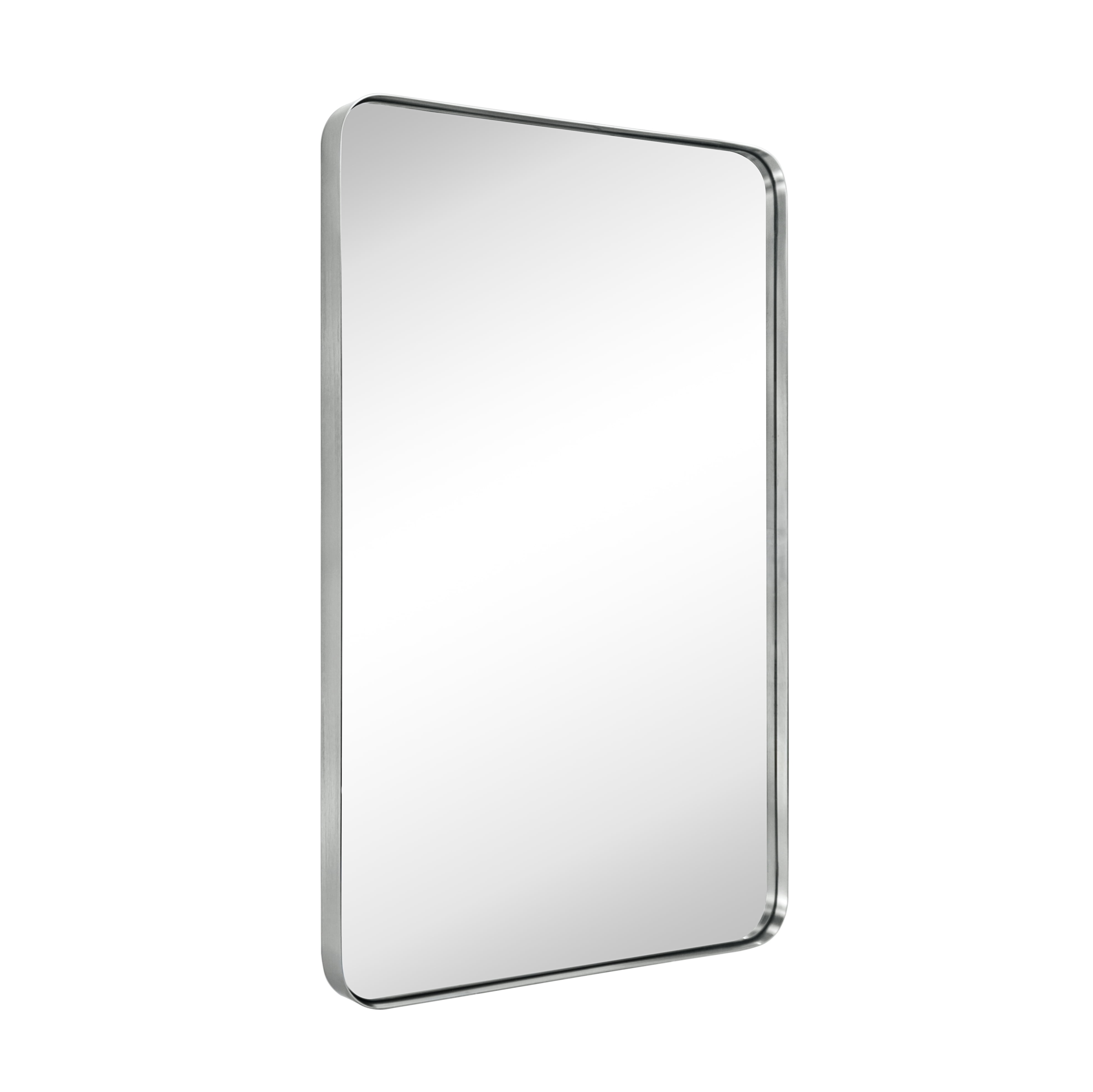 Comtemporary Brushed Nickel Metal Framed Rectangle Bathroom Vanity ...