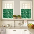 thumbnail image 4 of St Patrick''s Shamrock 3 PCS Kitchen Curtain Valance and Tiers Set, Rod Pocket Small Half Tier Valances Window Curtains Panel, Gold Green Irish Saint Spring Clover 55"x24" (Set of 2 Tiers & Valance), 4 of 5